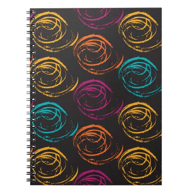 Hand painted grange texture. Ink geometric element Notebook (Front)