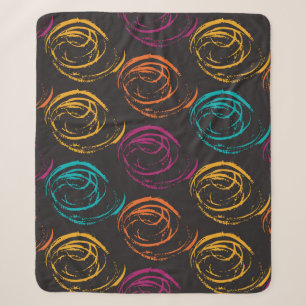 Hand painted grange texture. Ink geometric element Sherpa Blanket
