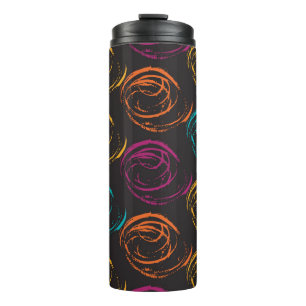 Hand painted grange texture. Ink geometric element Thermal Tumbler