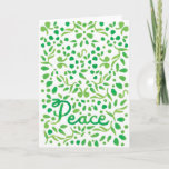 Hand-painted Green Watercolor Peace Holiday Card<br><div class="desc">Share holiday cheer with this peaceful green hand-painted watercolor card.  Blank inside. (click "customise it" to add your own printed text)</div>