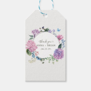 Hand-painted Hydrangea Floral Wedding Thank You Gift Tags