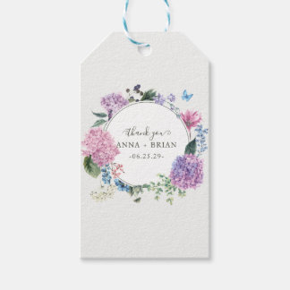 Hand-painted Hydrangea Floral Wedding Thank You Gift Tags