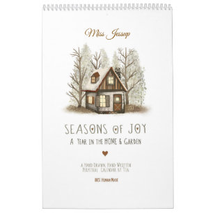 Hand-Painted Illustrations & Cozy Monthly Poems Calendar