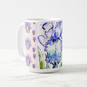 Hand Painted Iris Irises Flower Floral Watercolor Coffee Mug