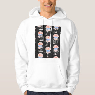 Hand-painted jellyfish, vibrant vintage pattern. hoodie