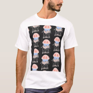Hand-painted jellyfish, vibrant vintage pattern. T-Shirt