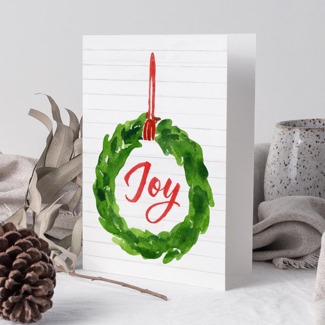 Hand-Painted Joyful Wreath Holiday Greeting Card (Creator Uploaded)