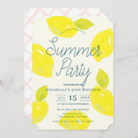 Hand Painted Lemon Pink Summer Birthday
