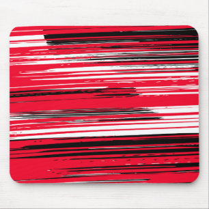 Hand painted lines - red mouse mat