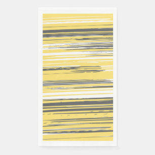 Hand painted lines - yellow napkin