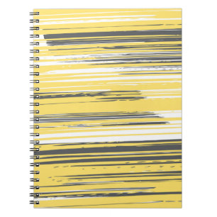 Hand painted lines - yellow notebook