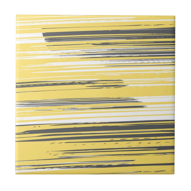 Hand painted lines - yellow tile (Front)