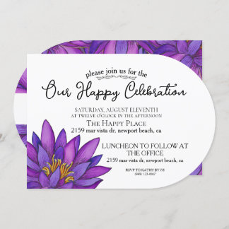 Hand-Painted Lotus Flower Invitation