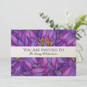 Hand-Painted Lotus Flower Invitation