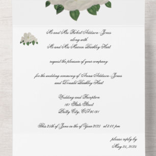 Hand Painted Magnolia Magnolias All in One Invitation