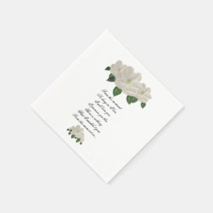 Hand Painted Magnolia Magnolias Wedding  Napkin