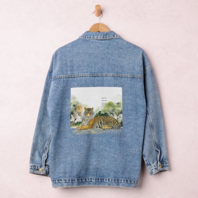 Hand-Painted Majestic Bengal Tiger Denim Jacket (Hangar)
