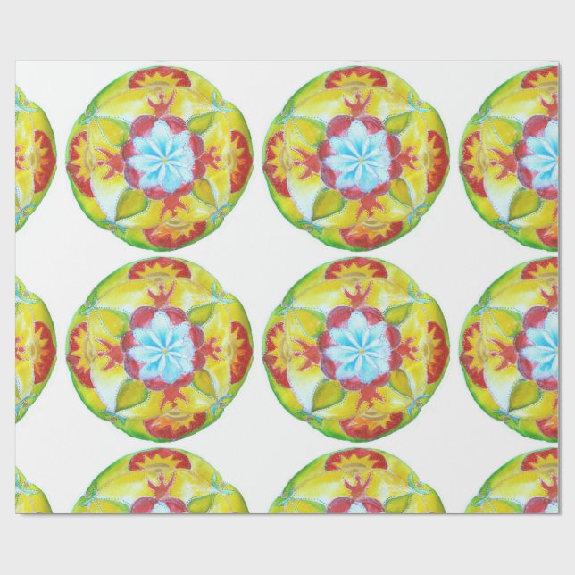 Hand painted Mandala Matte Wrapping Paper (Flat)