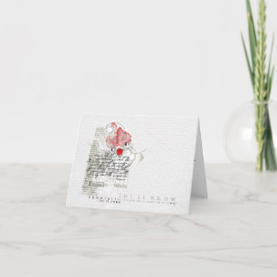 Hand painted Merry Christmas Santa Holiday Card
