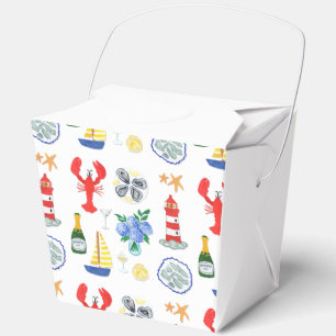 Hand Painted Nantucket Themed Take Out Favour Box