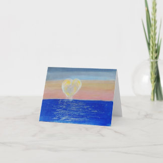 Hand Painted Note Card - Sun Setting With Love