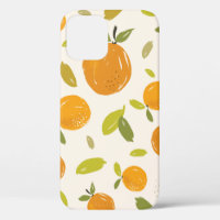 Hand painted oranges fruit seamless pattern design