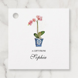 Hand painted Orchid flower gift Tags