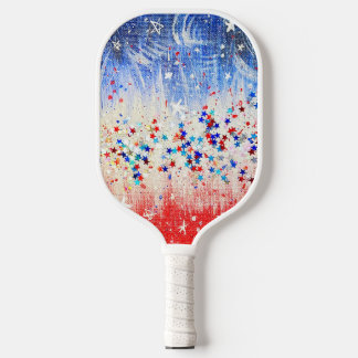 Hand painted patriotic design  pickleball paddle