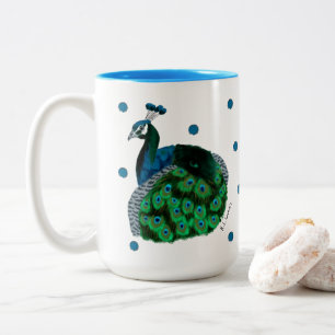 Hand-painted Peafowl Mug