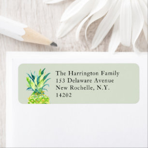 Hand-Painted Pineapple Sage Green Return Address