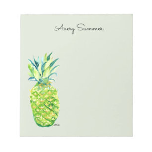 Hand-Painted Pineapple Sage Grocery List Notepad