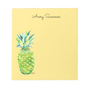 Hand-Painted Pineapple Yellow Grocery List       Notepad