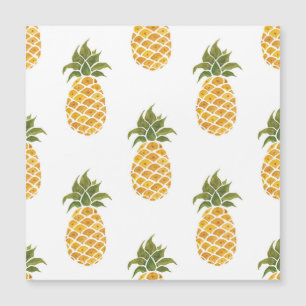 Hand-painted pineapples, watercolor background.