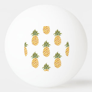 Hand-painted pineapples, watercolor background. ping pong ball