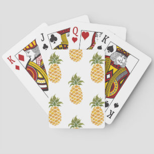 Hand-painted pineapples, watercolor background. playing cards