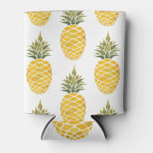 Hand Painted Pineapples: Watercolor Seamless. Can Cooler