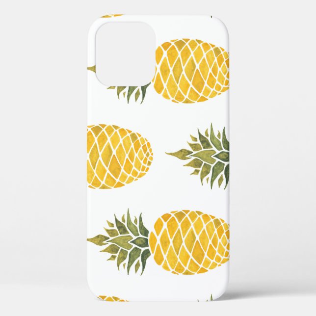 Hand Painted Pineapples: Watercolor Seamless. Case-Mate iPhone Case (Back)
