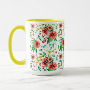 Hand Painted Pink Flowers Floral Pattern-23498 Mug