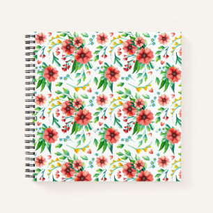 Hand Painted Pink Flowers Floral Pattern-23498 Notebook
