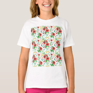 Hand Painted Pink Flowers Floral Pattern-23498 T-Shirt