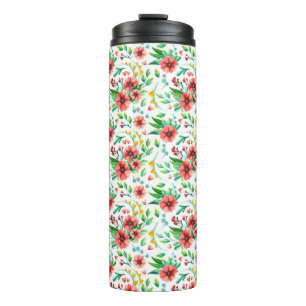 Hand Painted Pink Flowers Floral Pattern-23498 Thermal Tumbler