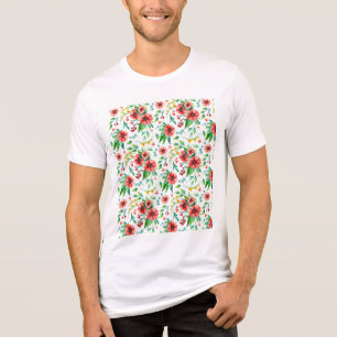 Hand Painted Pink Flowers Floral Pattern-23498 Tri-Blend Shirt