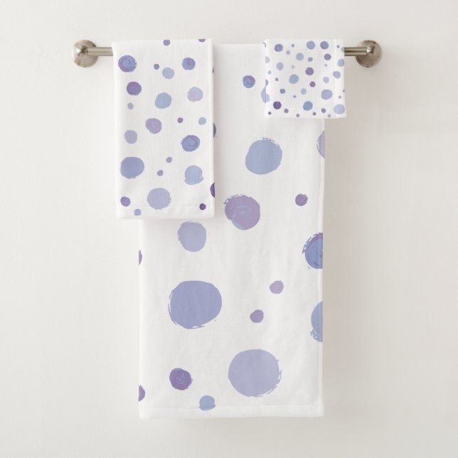 hand painted polka dots bath towel set (Insitu)