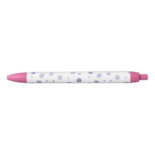 hand painted polka dots black ink pen