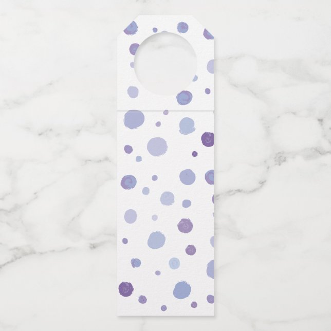 hand painted polka dots bottle tag (Front)