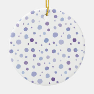 hand painted polka dots ceramic tree decoration