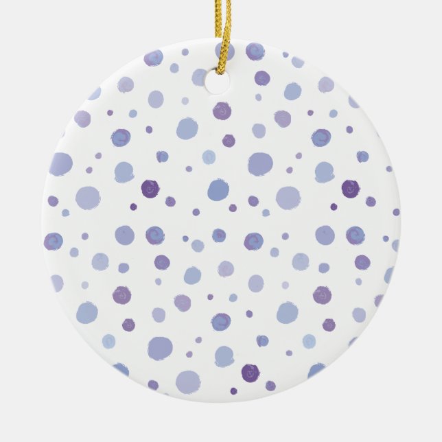hand painted polka dots ceramic tree decoration (Front)
