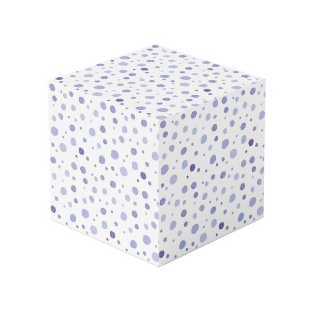 hand painted polka dots cube (Front Angled)