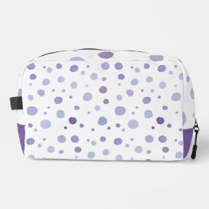 hand painted polka dots dopp kit