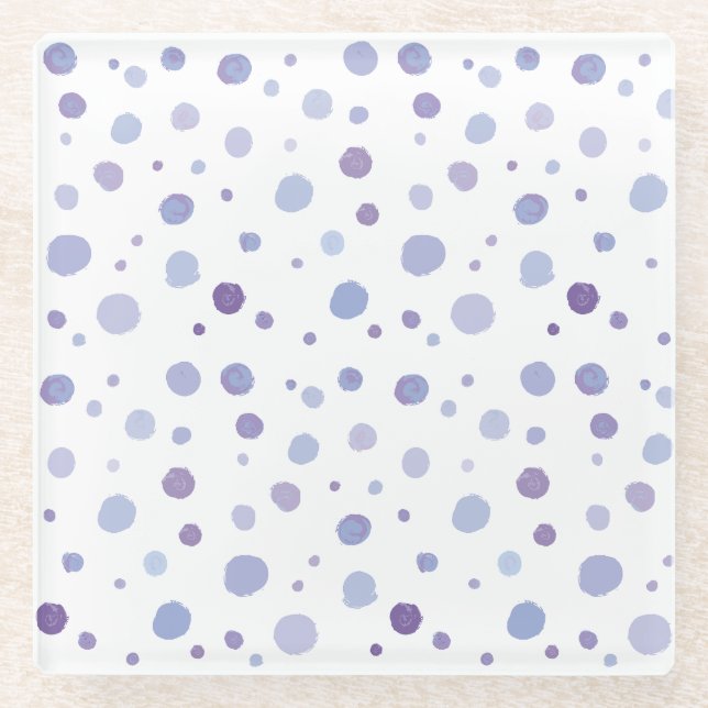 hand painted polka dots glass coaster (Front)